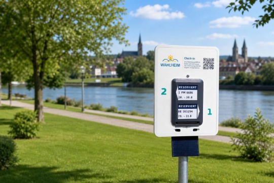 Pitch Control BASIC – Alu-Dibond-Schild mit QR-Code am Reisemobil-Stellplatz