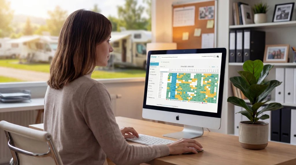 camigo Platzverwaltungs-Software am Bildschirm